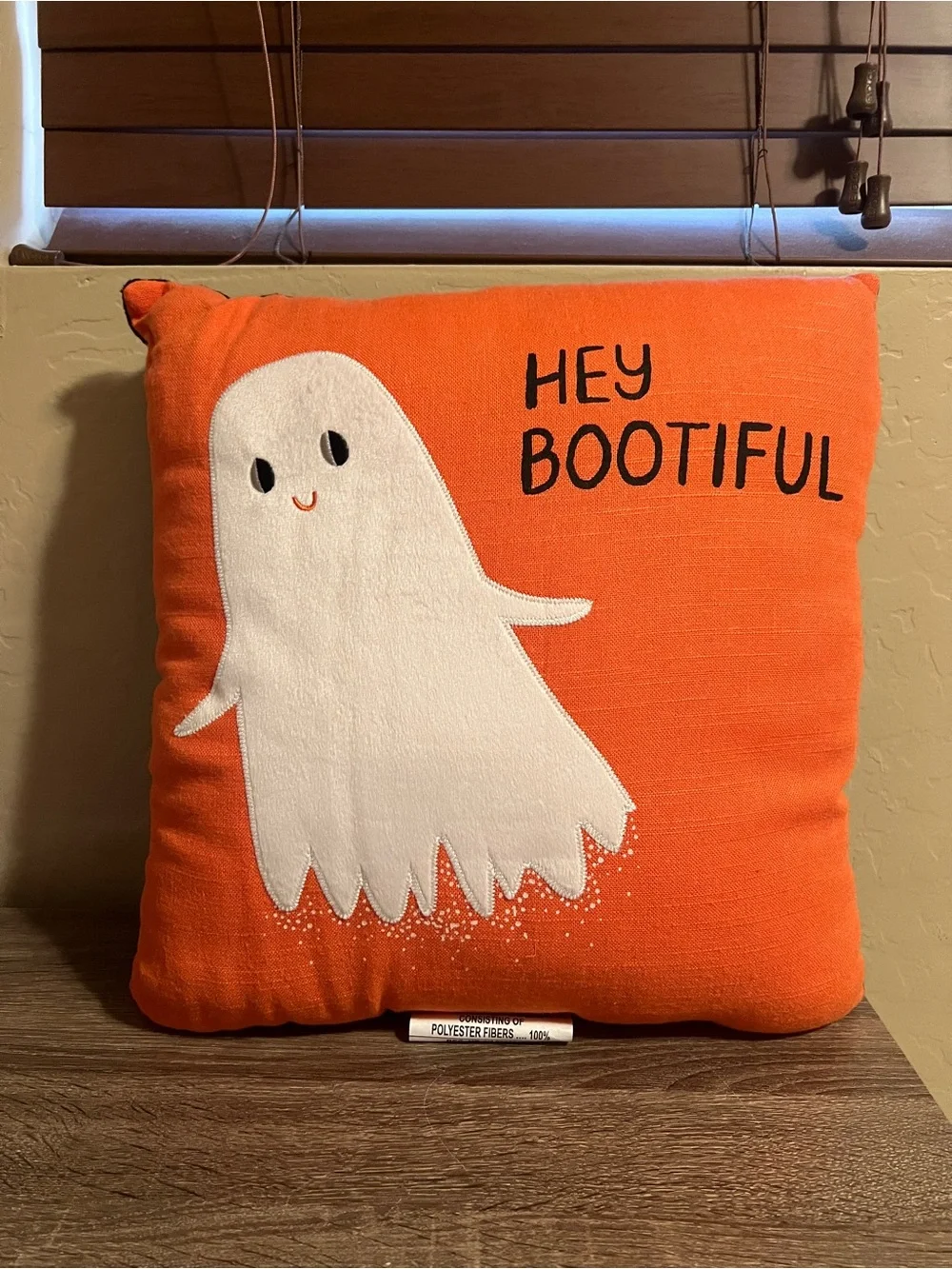 Target Hyde & Eek Throw Toss Pillow Hey Bootiful Ghost Halloween Orange NWT